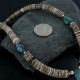 Certified Authentic Navajo .925 Sterling Silver Graduated Melon Shell and Turquoise Native American Necklace 390672973073