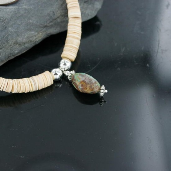 Certified Authentic Navajo .925 Sterling Silver Graduated Melon Shell and Turquoise Native American Necklace 390674472202 Certified Authentic Navajo .925 Sterling Silver Graduated Melon Shell and Turquoise Native American Necklace 390674472202