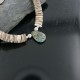 Certified Authentic Navajo .925 Sterling Silver Graduated Melon Shell and Turquoise Native American Necklace 390674533810