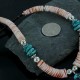 Certified Authentic Navajo .925 Sterling Silver Graduated Melon Shell and Turquoise Native American Necklace 390677238514