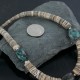 Certified Authentic Navajo .925 Sterling Silver Graduated Melon Shell and Turquoise Native American Necklace 390682963007