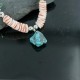 Certified Authentic Navajo .925 Sterling Silver Graduated Melon Shell and Turquoise Native American Necklace 390683545603