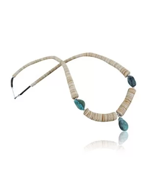 Certified Authentic Navajo .925 Sterling Silver Graduated Melon Shell and Turquoise Native American Necklace 390685682335 Certified Authentic Navajo .925 Sterling Silver Graduated Melon Shell and Turquoise Native American Necklace 390685682335
