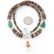 Certified Authentic Navajo .925 Sterling Silver Graduated Melon Shell and Turquoise Native American Necklace 390839452859