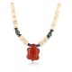 Certified Authentic Navajo .925 Sterling Silver Graduated Melon Shell and Turquoise Native American Necklace 750100-4