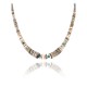Certified Authentic Navajo .925 Sterling Silver Graduated Melon Shell and Turquoise Native American Necklace 790101-24