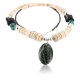 Certified Authentic Navajo .925 Sterling Silver Graduated Melon Shell and Turquoise ONYX Native American Necklace 750109-2 Certified Authentic Navajo .925 Sterling Silver Graduated Melon Shell and Turquoise ONYX Native American Necklace 750109-2