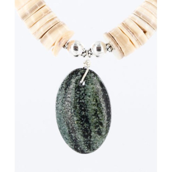 Certified Authentic Navajo .925 Sterling Silver Graduated Melon Shell and Turquoise ONYX Native American Necklace 750109-2 Certified Authentic Navajo .925 Sterling Silver Graduated Melon Shell and Turquoise ONYX Native American Necklace 750109-2
