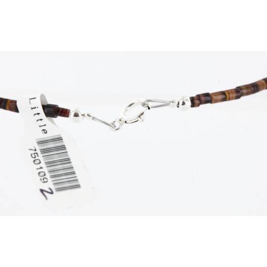 Certified Authentic Navajo .925 Sterling Silver Graduated Melon Shell and Turquoise ONYX Native American Necklace 750109-2 Certified Authentic Navajo .925 Sterling Silver Graduated Melon Shell and Turquoise ONYX Native American Necklace 750109-2
