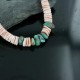 Certified Authentic Navajo .925 Sterling Silver Graduated Melon Shell and TurquoiseNative American Necklace 7501008-27