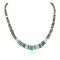 Certified Authentic Navajo .925 Sterling Silver Graduated Melon Shell Native American Necklace 15917-0