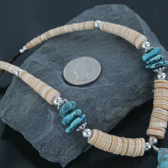 Navajo .925 Sterling Silver Graduated Melon Shell Native American Necklace 390682181724 Navajo .925 Sterling Silver Graduated Melon Shell Native American Necklace 390682181724