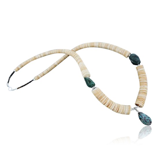 Certified Authentic Navajo .925 Sterling Silver Graduated Spiny and Turquoise Native American Necklace 18101-19 Certified Authentic Navajo .925 Sterling Silver Graduated Spiny and Turquoise Native American Necklace 18101-19