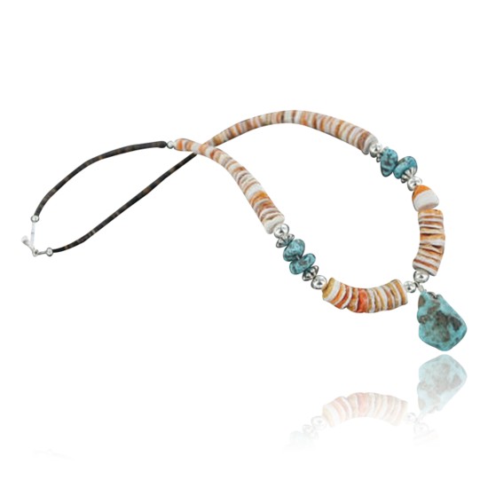 Certified Authentic Navajo .925 Sterling Silver Graduated Spiny and Turquoise Native American Necklace 371313969646 Certified Authentic Navajo .925 Sterling Silver Graduated Spiny and Turquoise Native American Necklace 371313969646