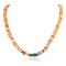 Certified Authentic Navajo .925 Sterling Silver Graduated Spiny Oyster Natural Turquoise Native American Necklace 16042