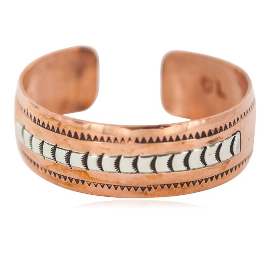 Certified Authentic Navajo .925 Sterling Silver Handmade Horse Native American Pure Copper Bracelet 92005-10