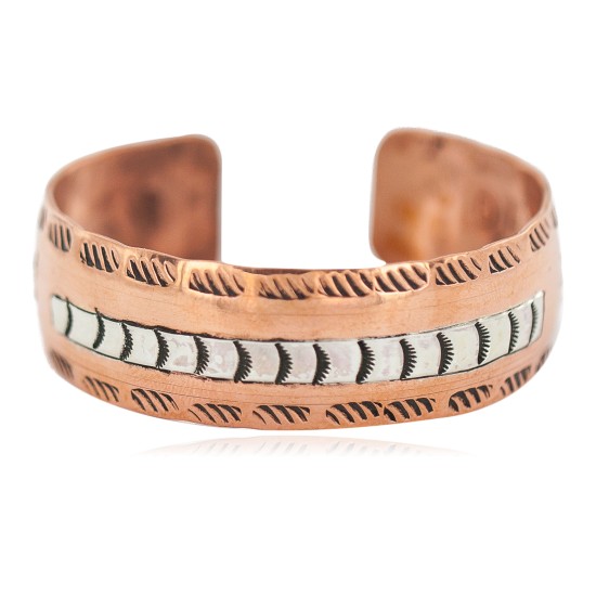 Certified Authentic Navajo .925 Sterling Silver Handmade Horse Native American Pure Copper Bracelet 92005-18