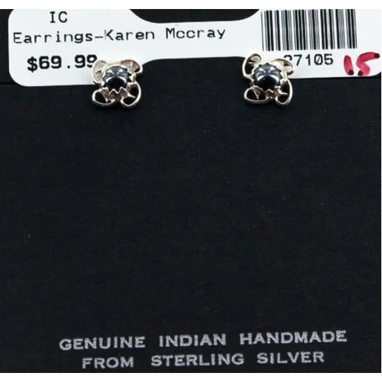 Certified Authentic Navajo .925 Sterling Silver Hematite Stud Native American Earrings 371131181916 Certified Authentic Navajo .925 Sterling Silver Hematite Stud Native American Earrings 371131181916