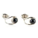 27105-8 Navajo .925 Sterling Silver Hematite Stud Earrings