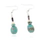 Certified Authentic Navajo .925 Sterling Silver Hooks Dangle Natural Turquoise Heishi Native American Earrings 18106-14