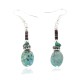 Certified Authentic Navajo .925 Sterling Silver Hooks Dangle Natural Turquoise Hematite Native American Earrings 18106-6 All Products NB151215034504 18106-6 (by LomaSiiva)