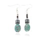 Certified Authentic Navajo .925 Sterling Silver Hooks Dangle Natural Turquoise Hematite Native American Earrings 18106-9 All Products NB151215025232 18106-9 (by LomaSiiva)