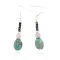 Navajo .925 Sterling Silver Dangle Earrings with Natural Turquoise and Pink Quartz 18106-10
