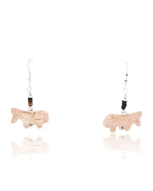 Certified Authentic Navajo .925 Sterling Silver Hooks Jasper HEISHI Native American Earrings 371019635497