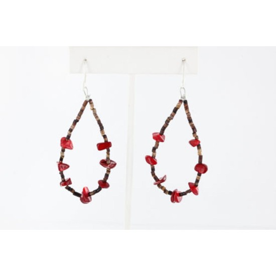 Certified Authentic Navajo .925 Sterling Silver Hooks Natural Coral Heishi Native American Earrings 390753975737 Certified Authentic Navajo .925 Sterling Silver Hooks Natural Coral Heishi Native American Earrings 390753975737