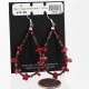 Certified Authentic Navajo .925 Sterling Silver Hooks Natural Coral Heishi Native American Earrings 390753975737