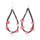 Certified Authentic Navajo .925 Sterling Silver Hooks Natural CORAL LOOP HEISHI Native American Earrings 390792617348