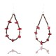 Certified Authentic Navajo .925 Sterling Silver Hooks Natural Coral Traditional Heishi Native American Earrings 370994641034
