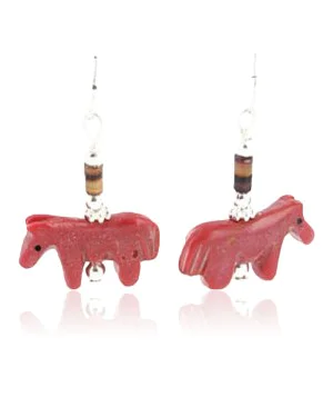 Certified Authentic Navajo .925 Sterling Silver Hooks Natural Jasper 32 Native American Earrings 390792697493