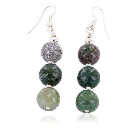 Certified Authentic Navajo .925 Sterling Silver Hooks Natural Jasper Native American Earrings 18072-52 Certified Authentic Navajo .925 Sterling Silver Hooks Natural Jasper Native American Earrings 18072-52