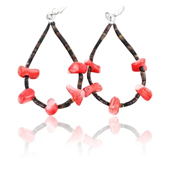 Certified Authentic Navajo .925 Sterling Silver Hooks Natural ORANGE CORAL HOOP Native American Earrings 371014390902 Certified Authentic Navajo .925 Sterling Silver Hooks Natural ORANGE CORAL HOOP Native American Earrings 371014390902
