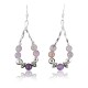 Certified Authentic Navajo .925 Sterling Silver Hooks Natural Pink Quartz and Sugilite Native American Earrings 390725007989