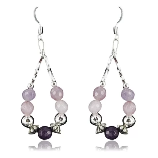 Certified Authentic Navajo .925 Sterling Silver Hooks Natural Pink Quartz and Sugilite Native American Earrings 390728583087 Certified Authentic Navajo .925 Sterling Silver Hooks Natural Pink Quartz and Sugilite Native American Earrings 390728583087