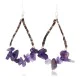 Certified Authentic Navajo .925 Sterling Silver Hooks Natural PURE AMETHYST HEISHI HOOP Native American Earrings 371014474463