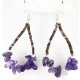 Certified Authentic Navajo .925 Sterling Silver Hooks Natural PURE AMETHYST HEISHI HOOP Native American Earrings 371014474463