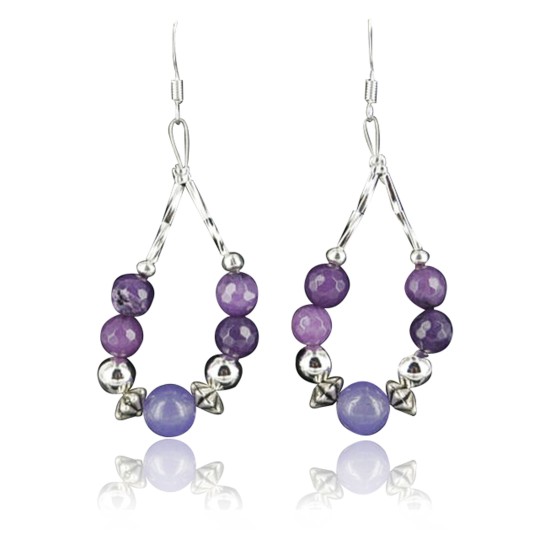 Certified Authentic Navajo .925 Sterling Silver Hooks Natural Sugilite Native American Earrings 370962554849 Certified Authentic Navajo .925 Sterling Silver Hooks Natural Sugilite Native American Earrings 370962554849