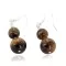 Certified Authentic Navajo .925 Sterling Silver Hooks Natural Tigers Eye Dangle Native American Earrings 18120-2