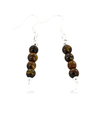 Certified Authentic Navajo .925 Sterling Silver Hooks Natural Tigers Eye Native American Earrings 18097-2 Certified Authentic Navajo .925 Sterling Silver Hooks Natural Tigers Eye Native American Earrings 18097-2