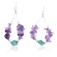 Certified Authentic Navajo .925 Sterling Silver Hooks Natural Turquoise AMETHYST Native American Earrings 371015241668