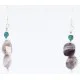 Certified Authentic Navajo .925 Sterling Silver Hooks Natural Turquoise Amethyst Native American Earrings 390813107762