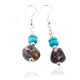 Certified Authentic Navajo .925 Sterling Silver Hooks Natural Turquoise and JASPER Native American Earrings 18083-2 Certified Authentic Navajo .925 Sterling Silver Hooks Natural Turquoise and JASPER Native American Earrings 18083-2
