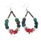Certified Authentic Navajo .925 Sterling Silver Hooks Natural Turquoise CORAL Dangle Native American Earrings 18102-1