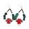 Certified Authentic Navajo .925 Sterling Silver Hooks Natural Turquoise CORAL Native American Earrings  18102-2
