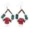 Certified Authentic Navajo .925 Sterling Silver Hooks Natural Turquoise CORAL Native American Earrings  18102-4