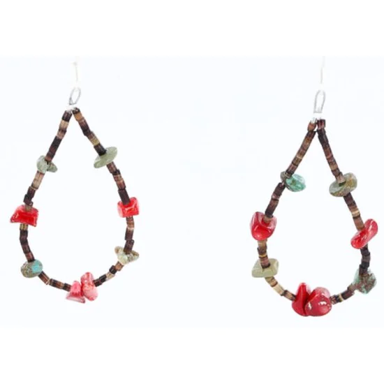 Certified Authentic Navajo .925 Sterling Silver Hooks Natural Turquoise CORAL Native American Earrings 371016839888 Certified Authentic Navajo .925 Sterling Silver Hooks Natural Turquoise CORAL Native American Earrings 371016839888