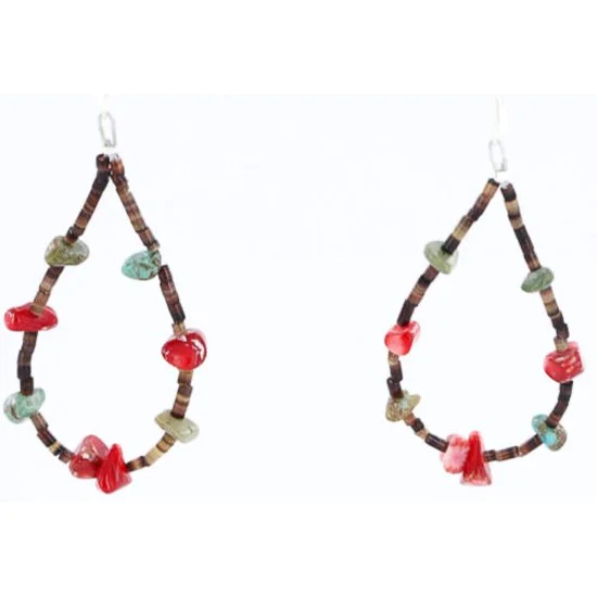 Certified Authentic Navajo .925 Sterling Silver Hooks Natural Turquoise CORAL Native American Earrings 371016839888 Certified Authentic Navajo .925 Sterling Silver Hooks Natural Turquoise CORAL Native American Earrings 371016839888